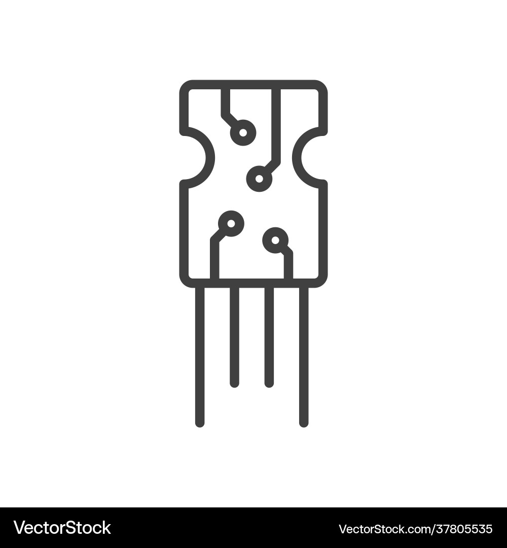Microchip icon a simple line drawing general Vector Image