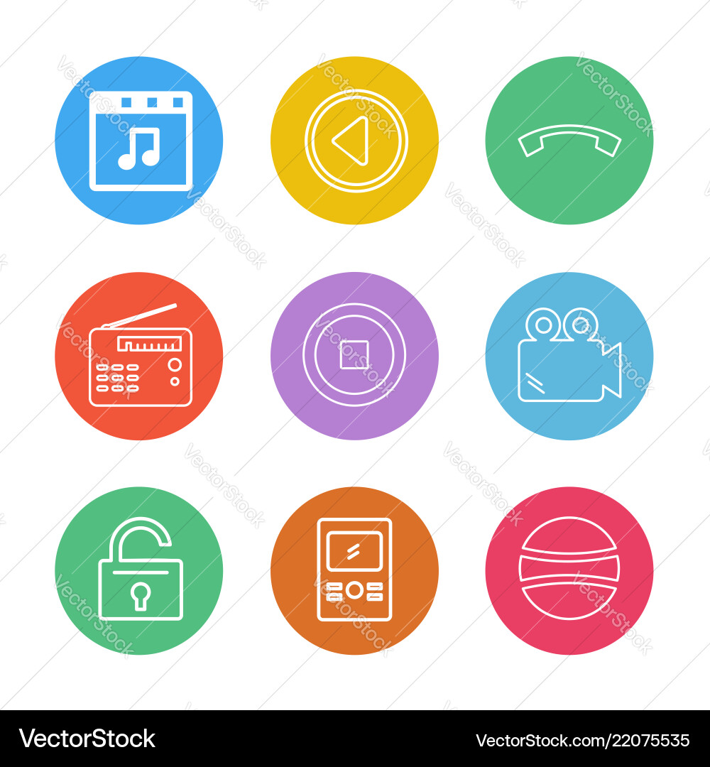Multimedia camera user interface folders Vector Image