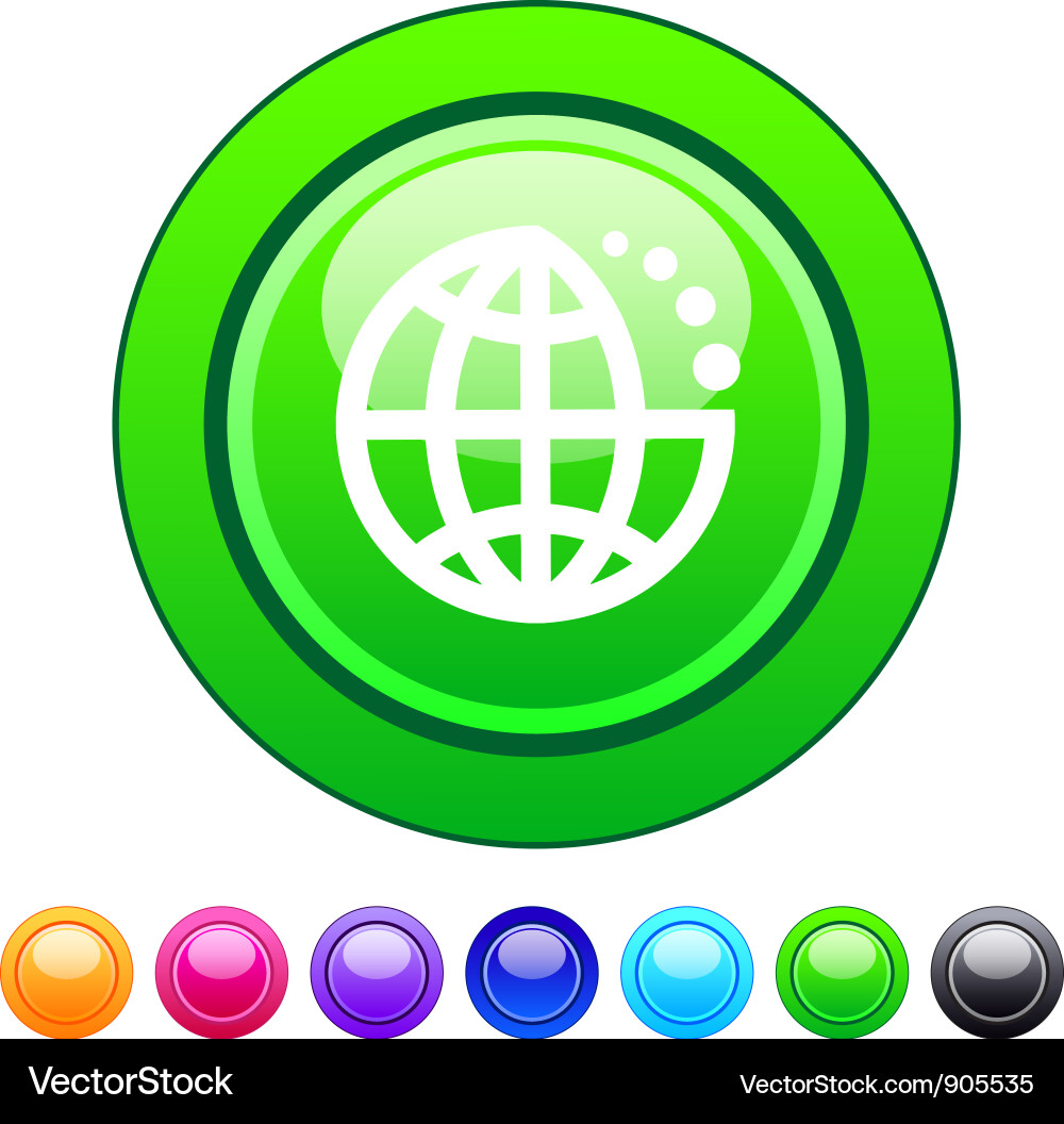 Planet circle button Vector Image