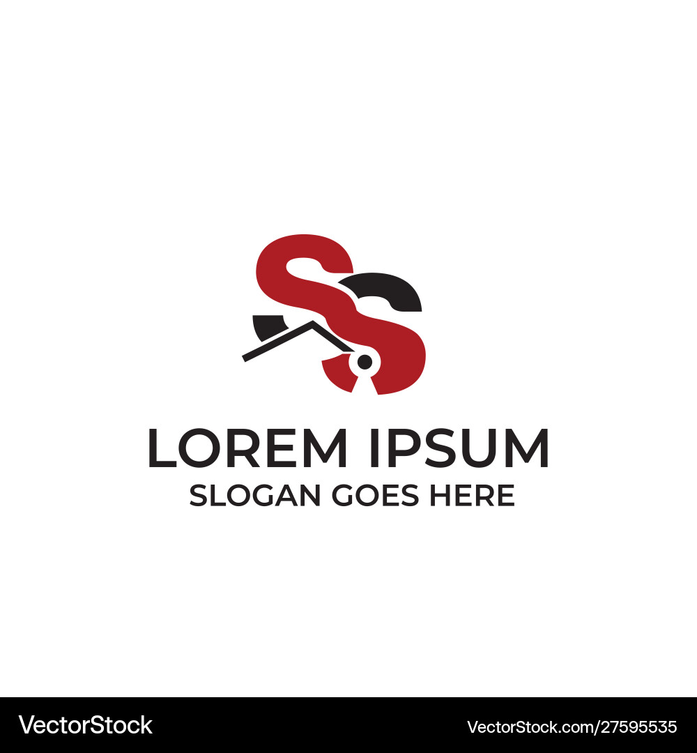 Security System Logo - SS Icon Vector Image