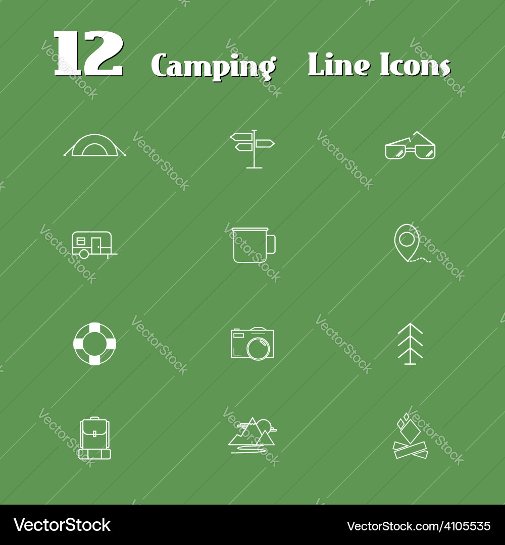Travel line icons for web and mobile minimalistic vector image