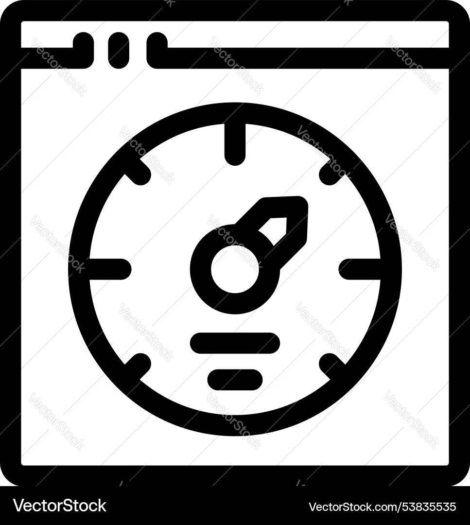 Website speed optimization with gauge icon showing Website speed optimization with gauge icon showing vector image