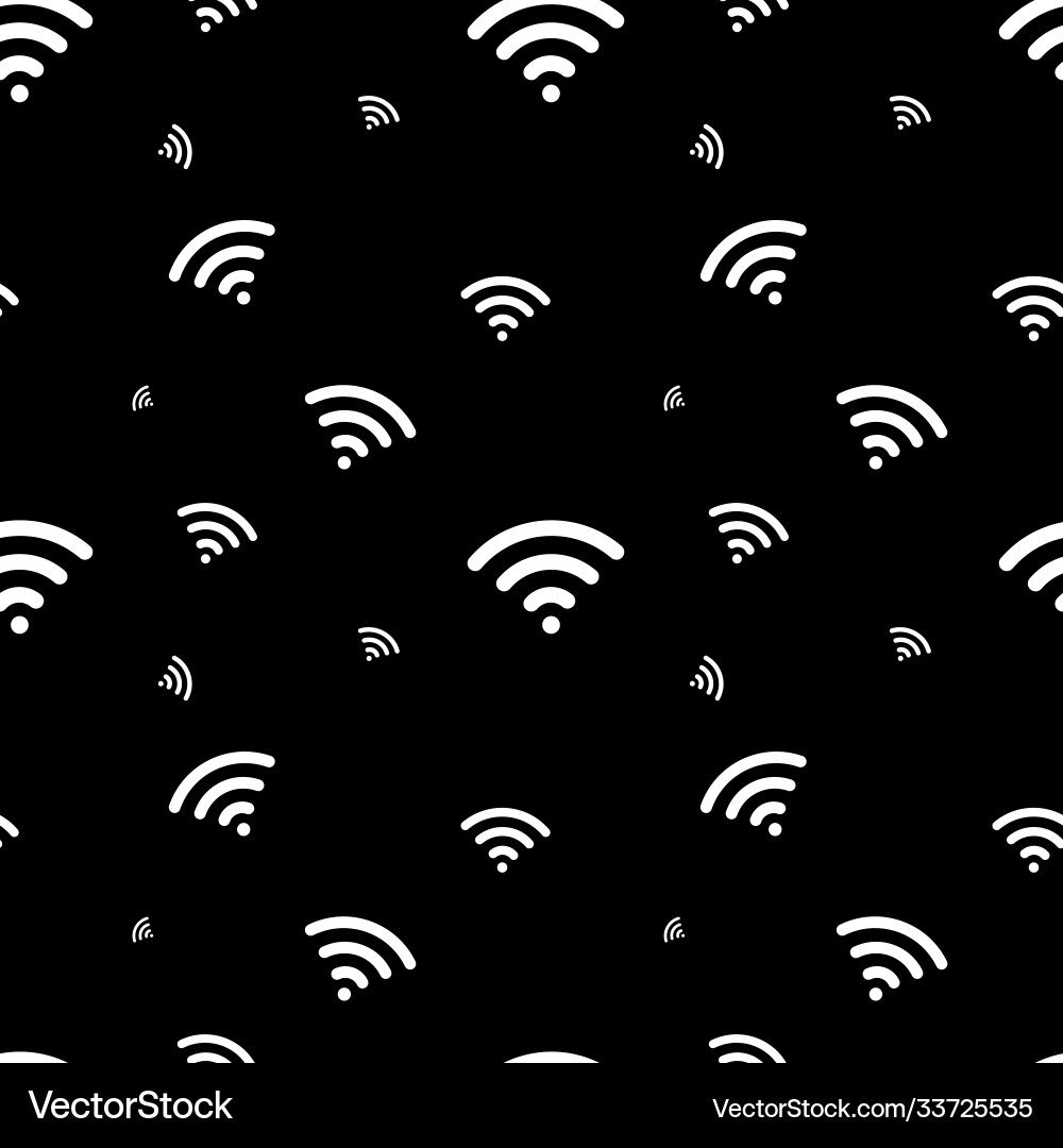 Wireless wifi flat icon seamless pattern Wireless wifi flat icon seamless pattern Vector Image