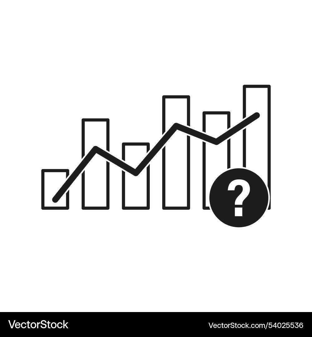Bar chart with question uncertainty in data Bar chart with question uncertainty in data vector image
