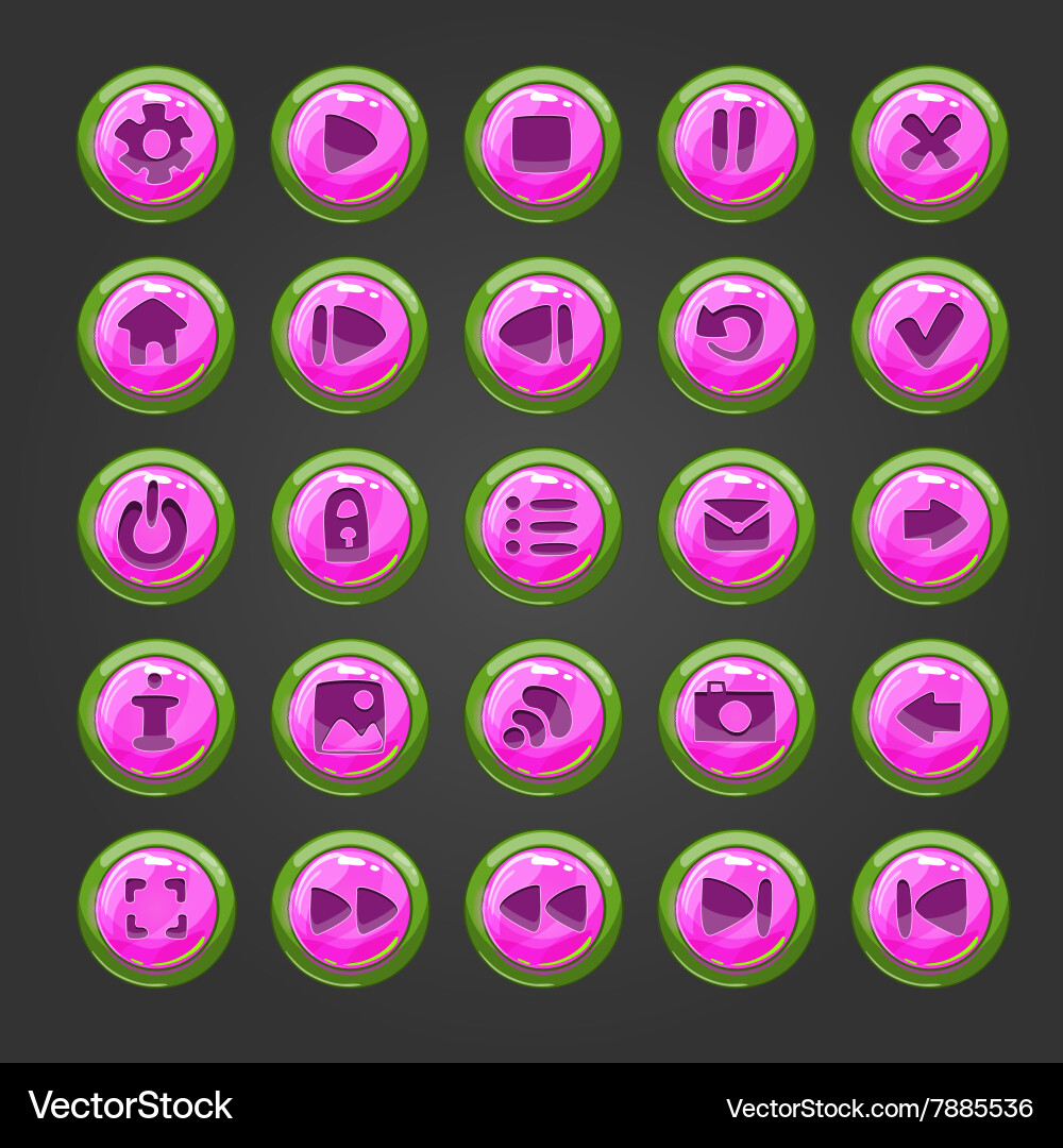 Big set of button for game design-6 Vector Image