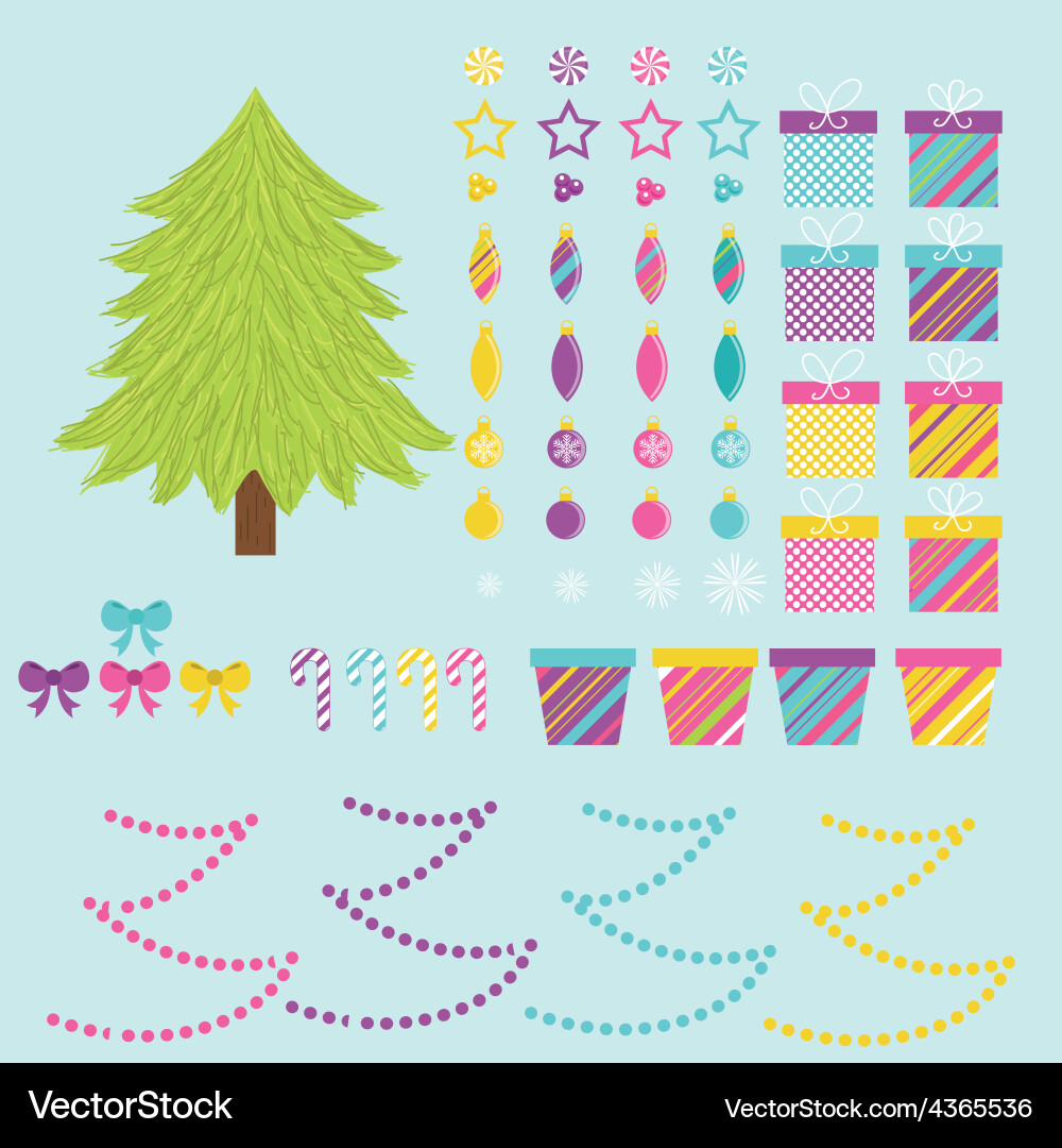Build your own christmas tree Vector Image