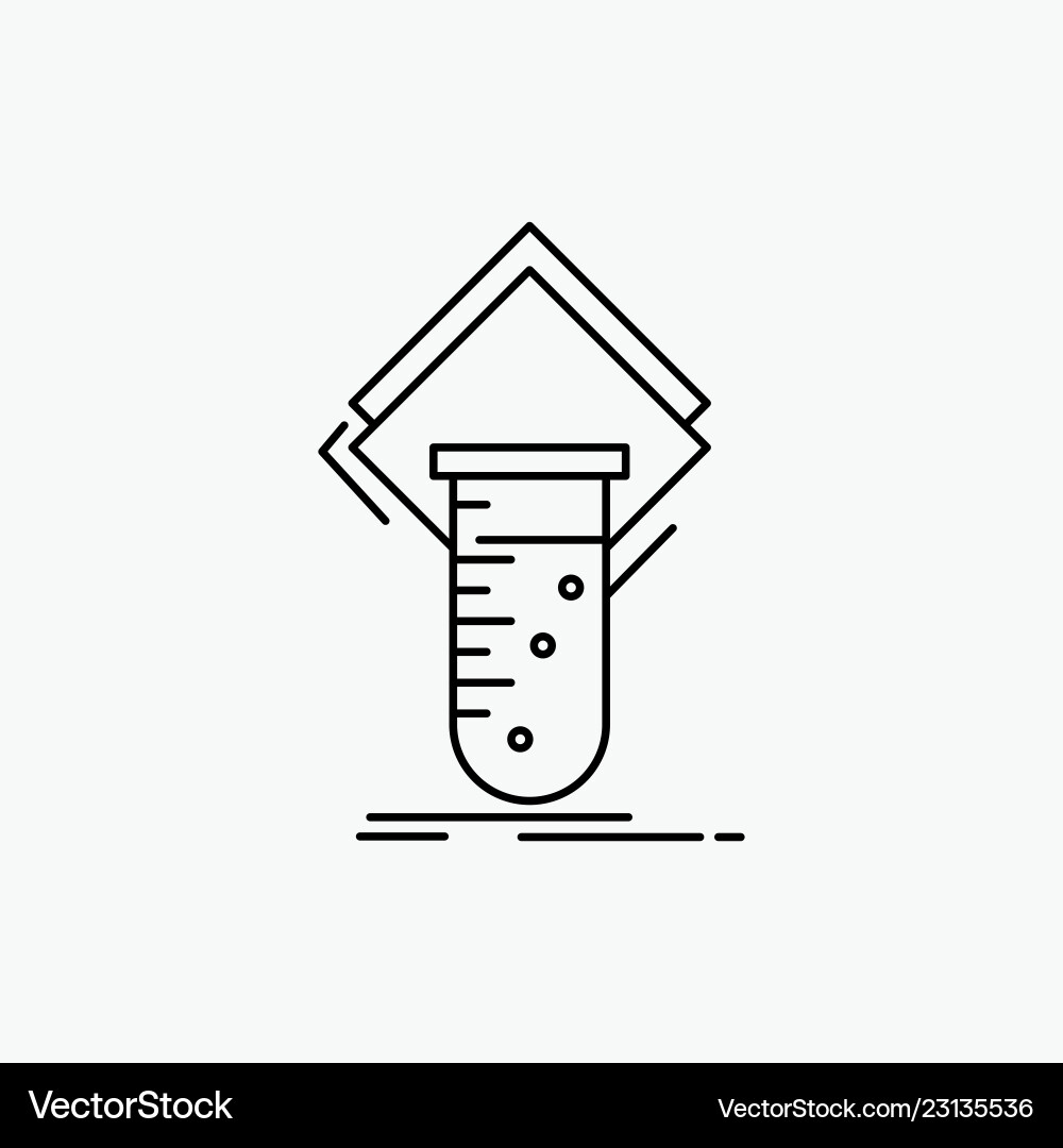 Chemistry lab study test testing line icon Vector Image