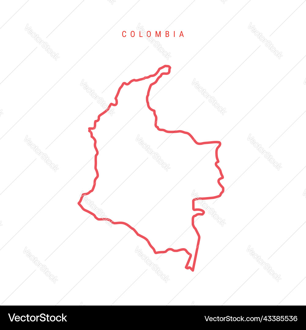 Colombia editable outline map Vector Image