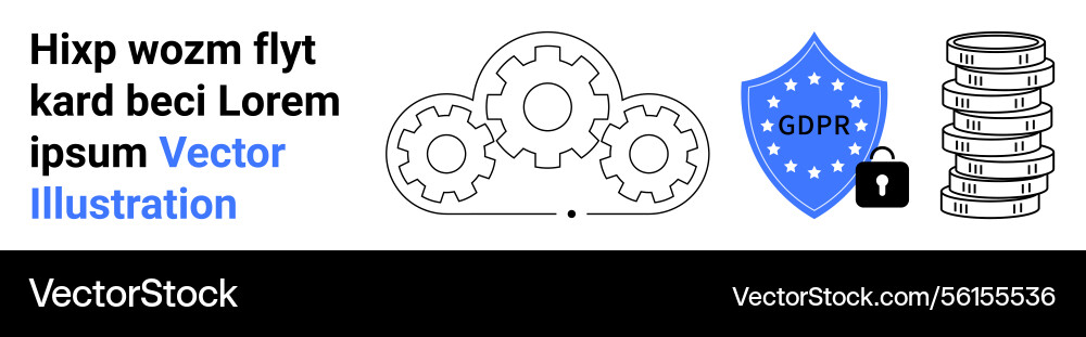 Data security and compliance with gdpr cloud Data security and compliance with gdpr cloud vector image