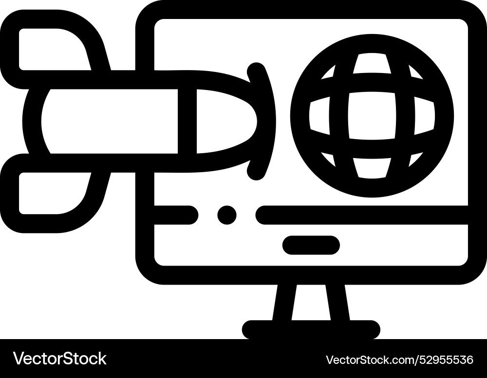 Ddos icon thin linear style design isolated Ddos icon thin linear style design isolated vector image