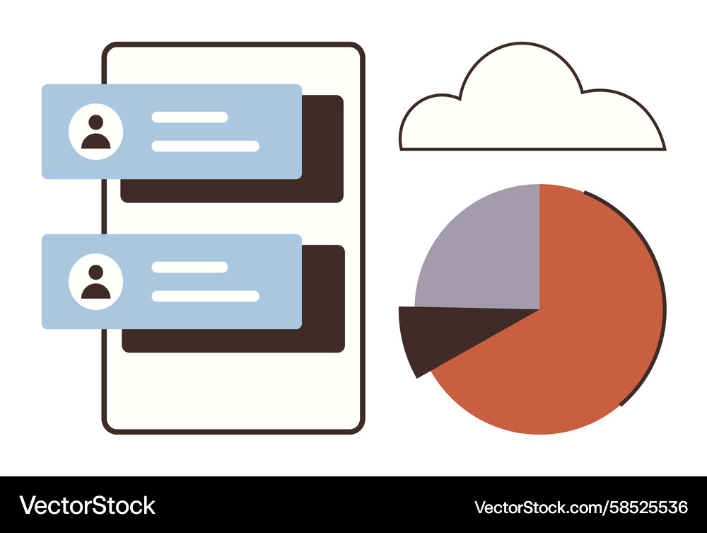 Digital Communication & Data Analysis Vector Image