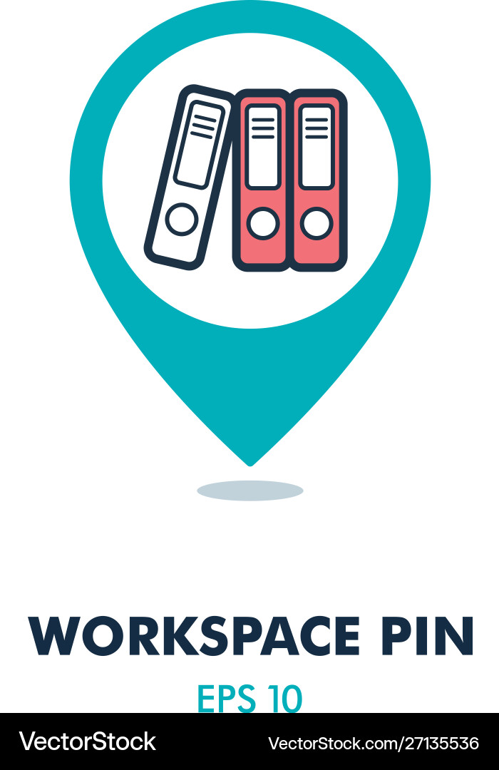 File folder pin map icon workspace sign Vector Image