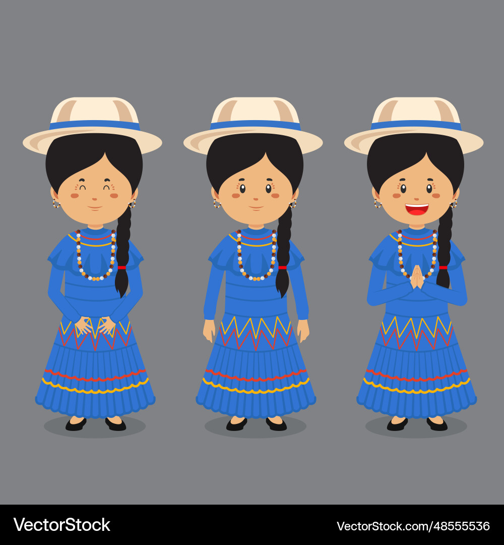 Honduras character with various expression vector image