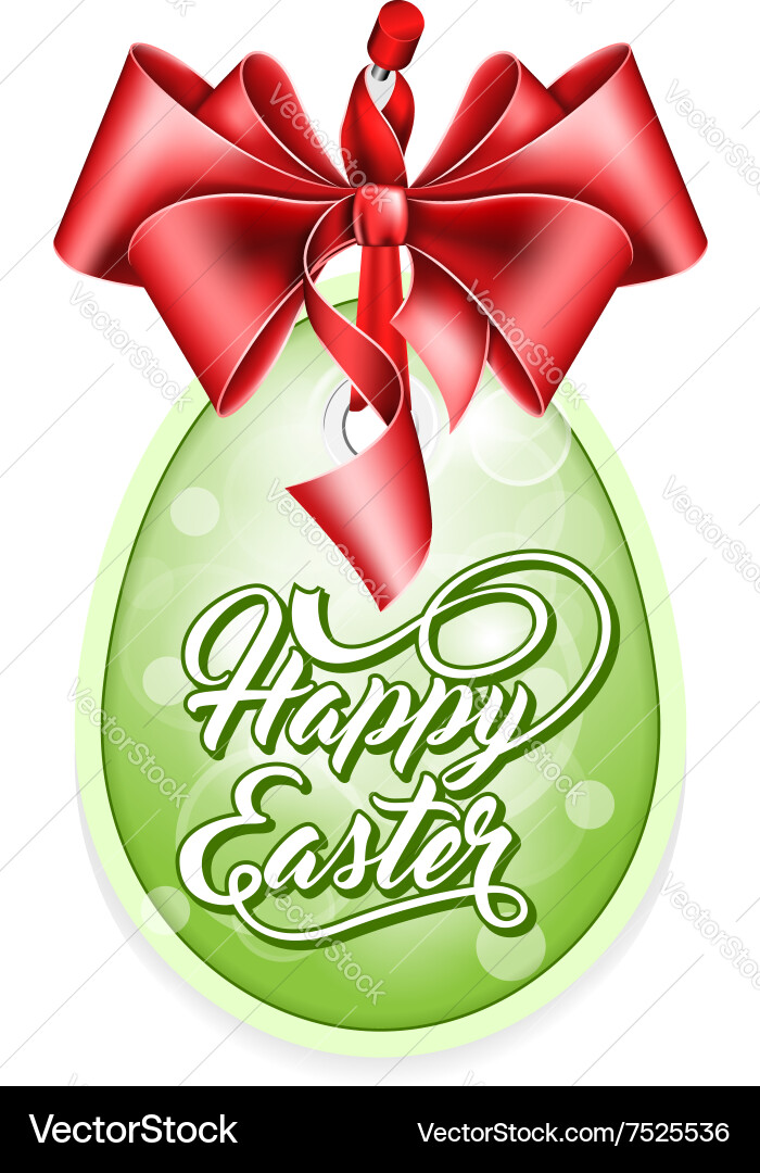 Label with red bow Vector Image