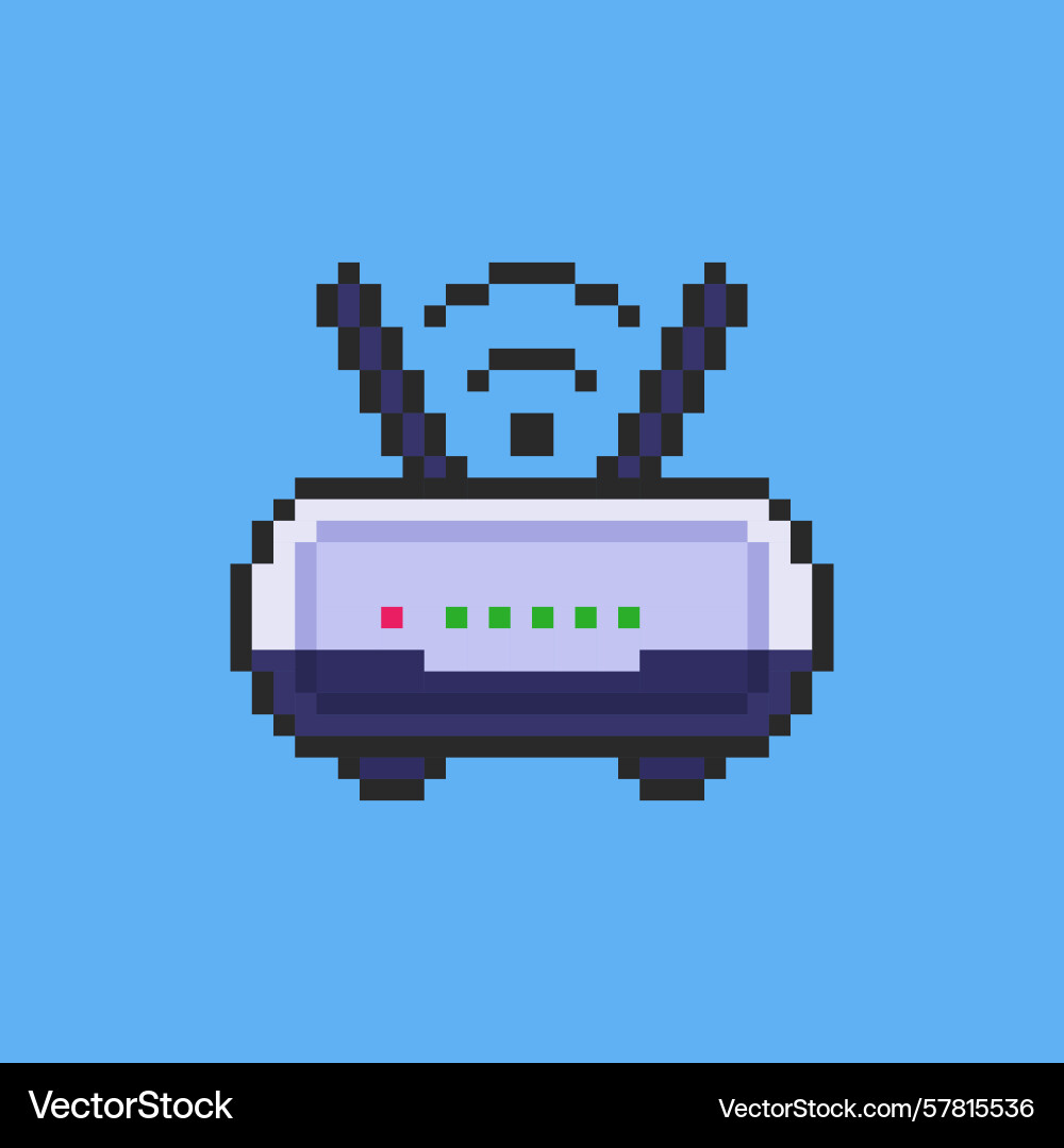 Pixel art wifi router game asset design Pixel art wifi router game asset design Vector Image