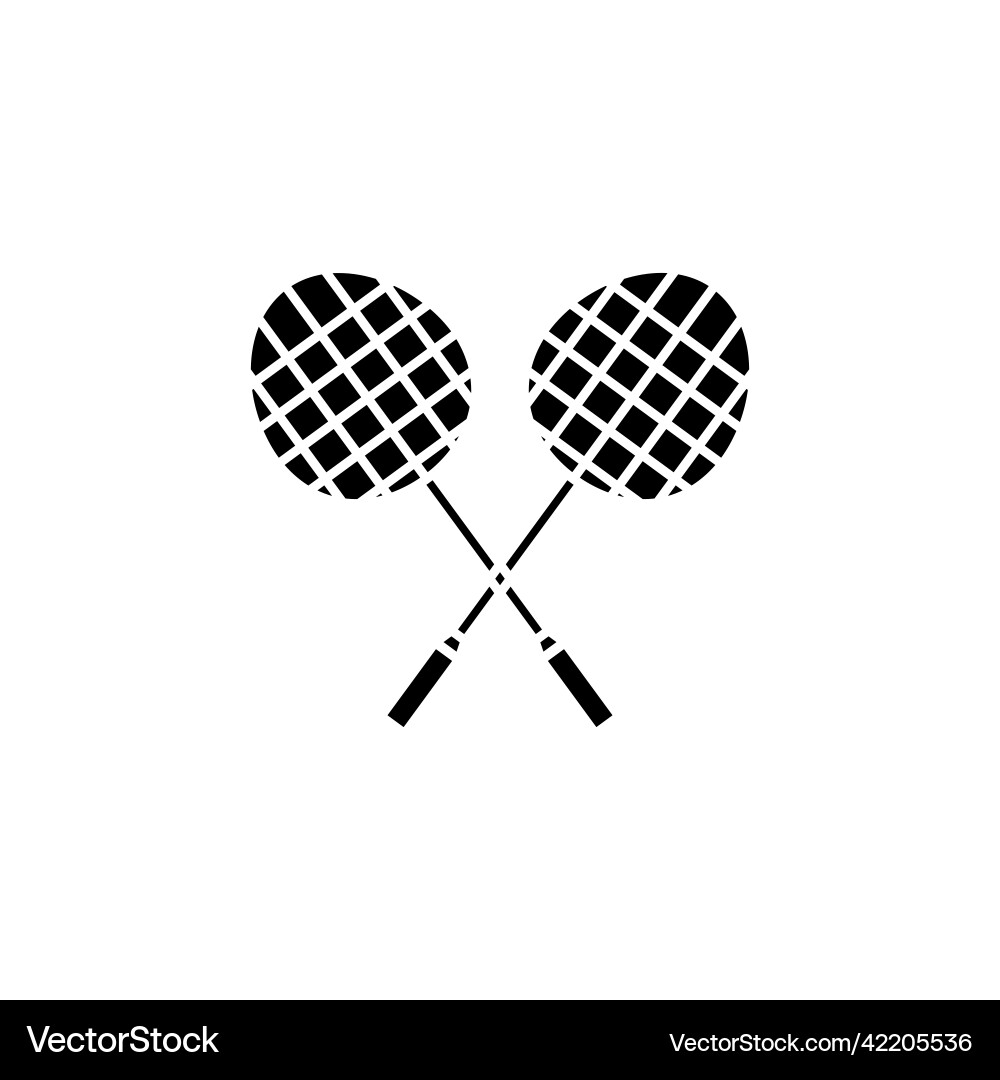 Racket icon solid style suitable Vector Image