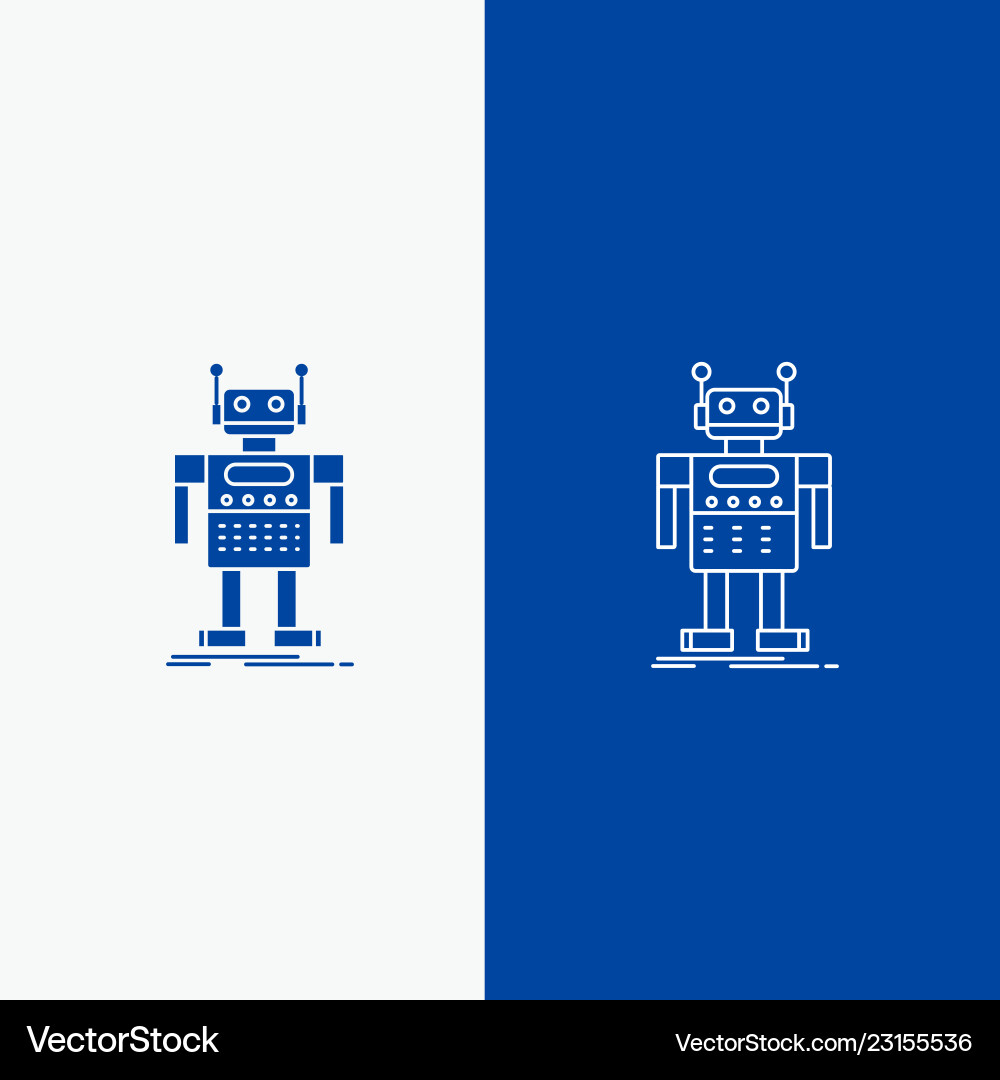 Robot android artificial bot technology line Vector Image