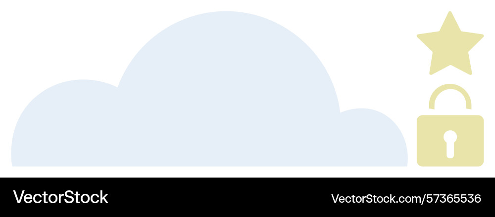 Secure cloud storage with star rating symbolizing Secure cloud storage with star rating symbolizing vector image