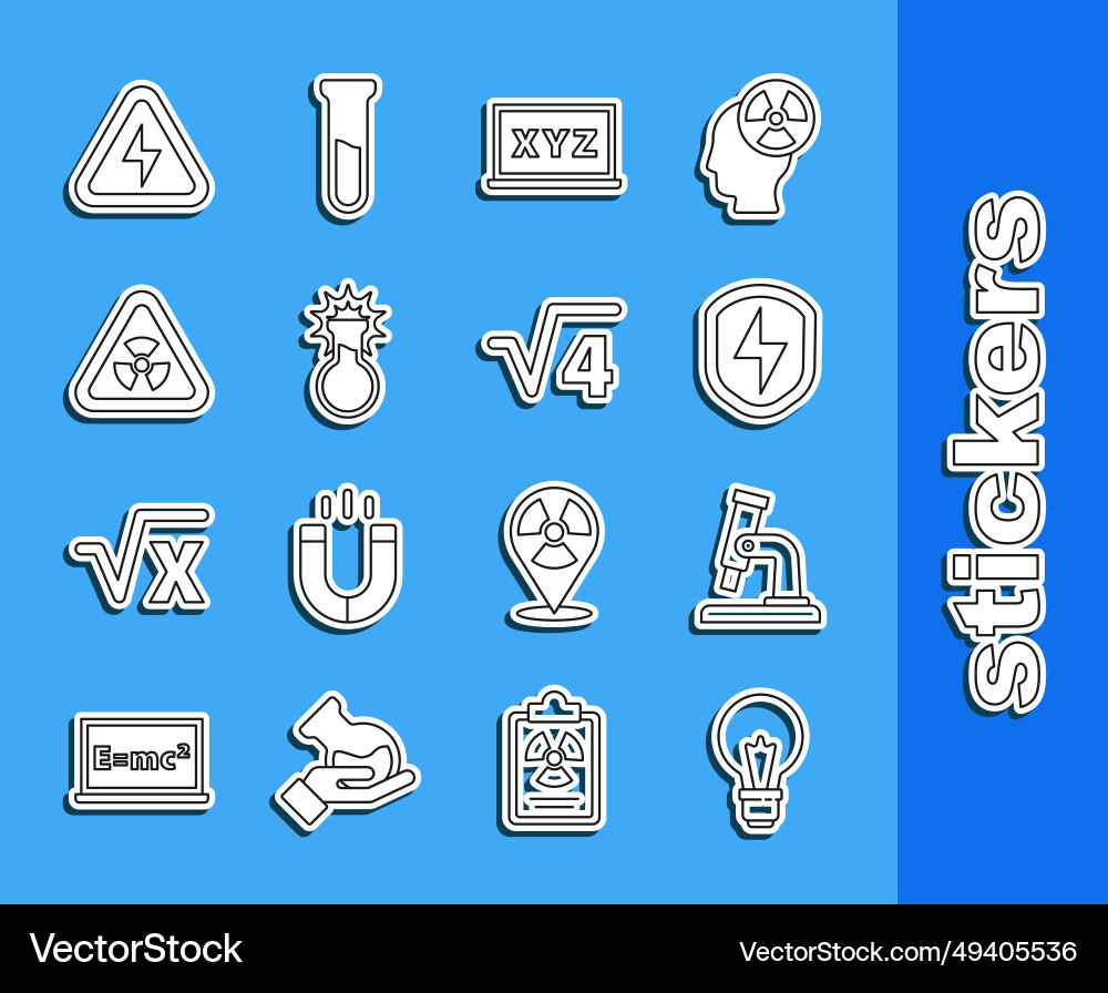 Set line light bulb with concept of idea Vector Image