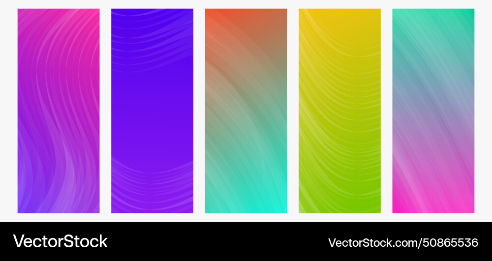 Set of modern gradient backgrounds with wave line Set of modern gradient backgrounds with wave line vector image
