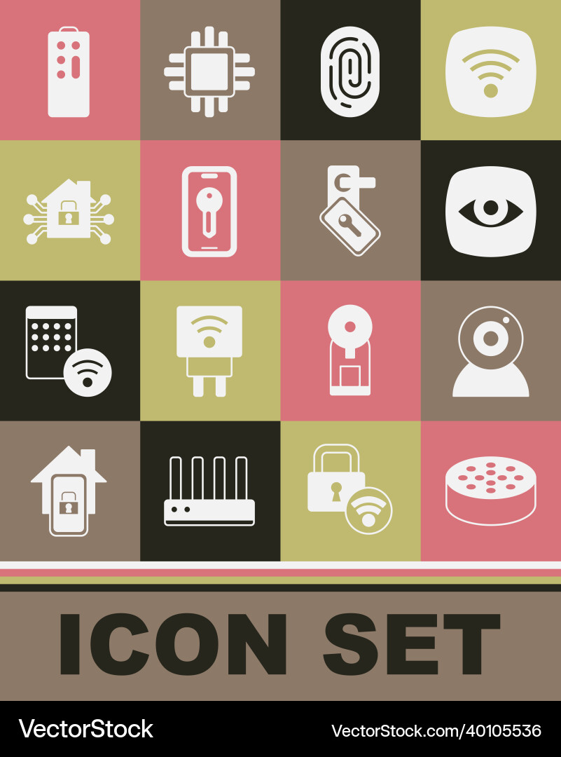 Set water sensor web camera security Vector Image