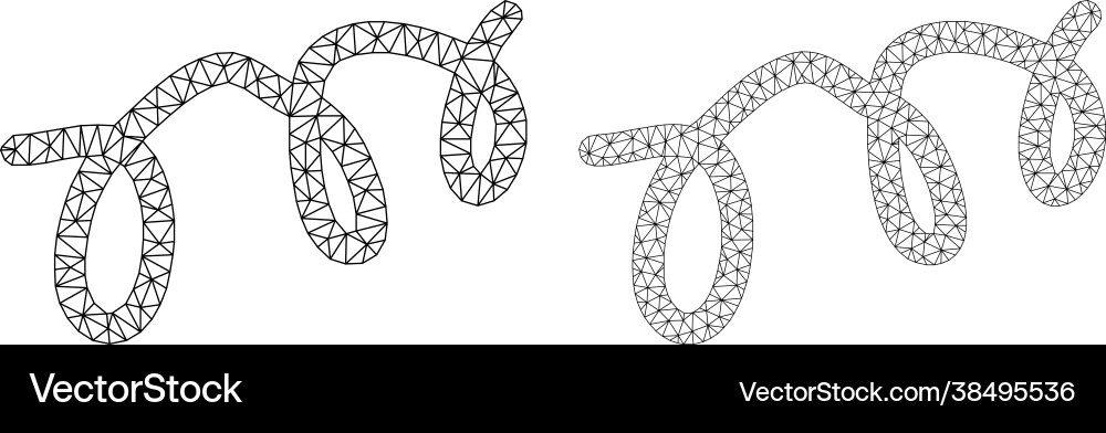 Spiral microbe icons - triangular mesh Vector Image
