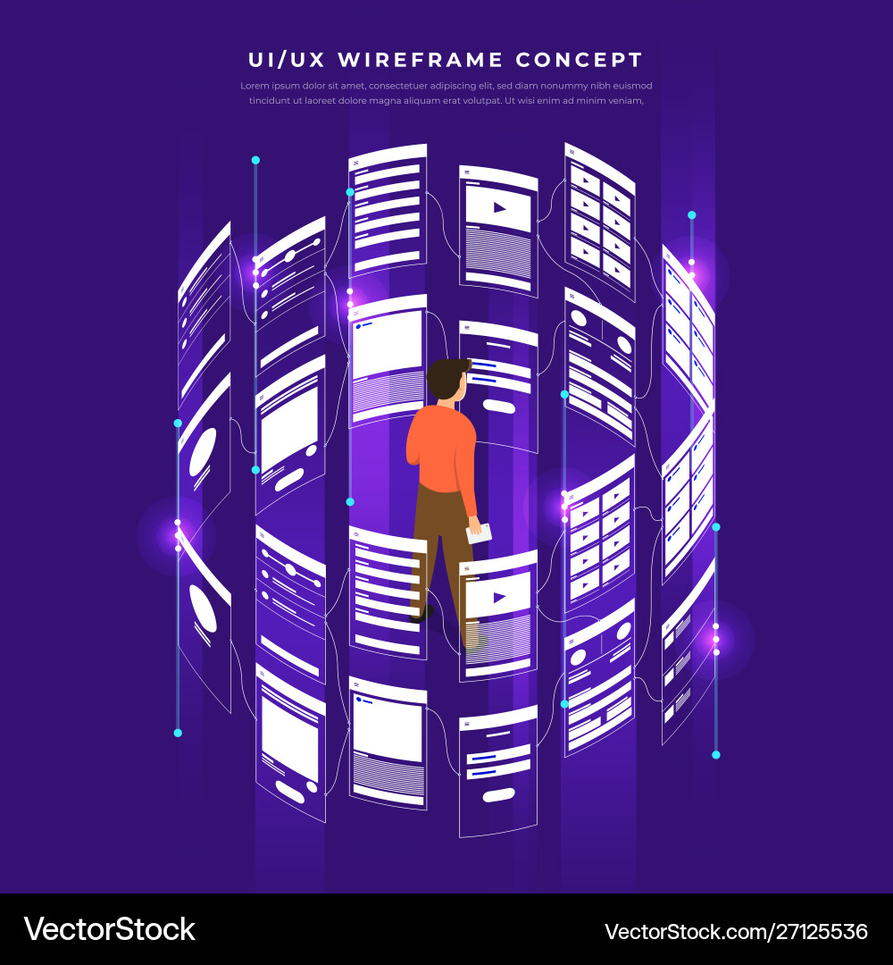Ux ui flowchart mock-ups mobile Anwendung Ux ui flowchart mock-ups mobile Anwendung vektorbild