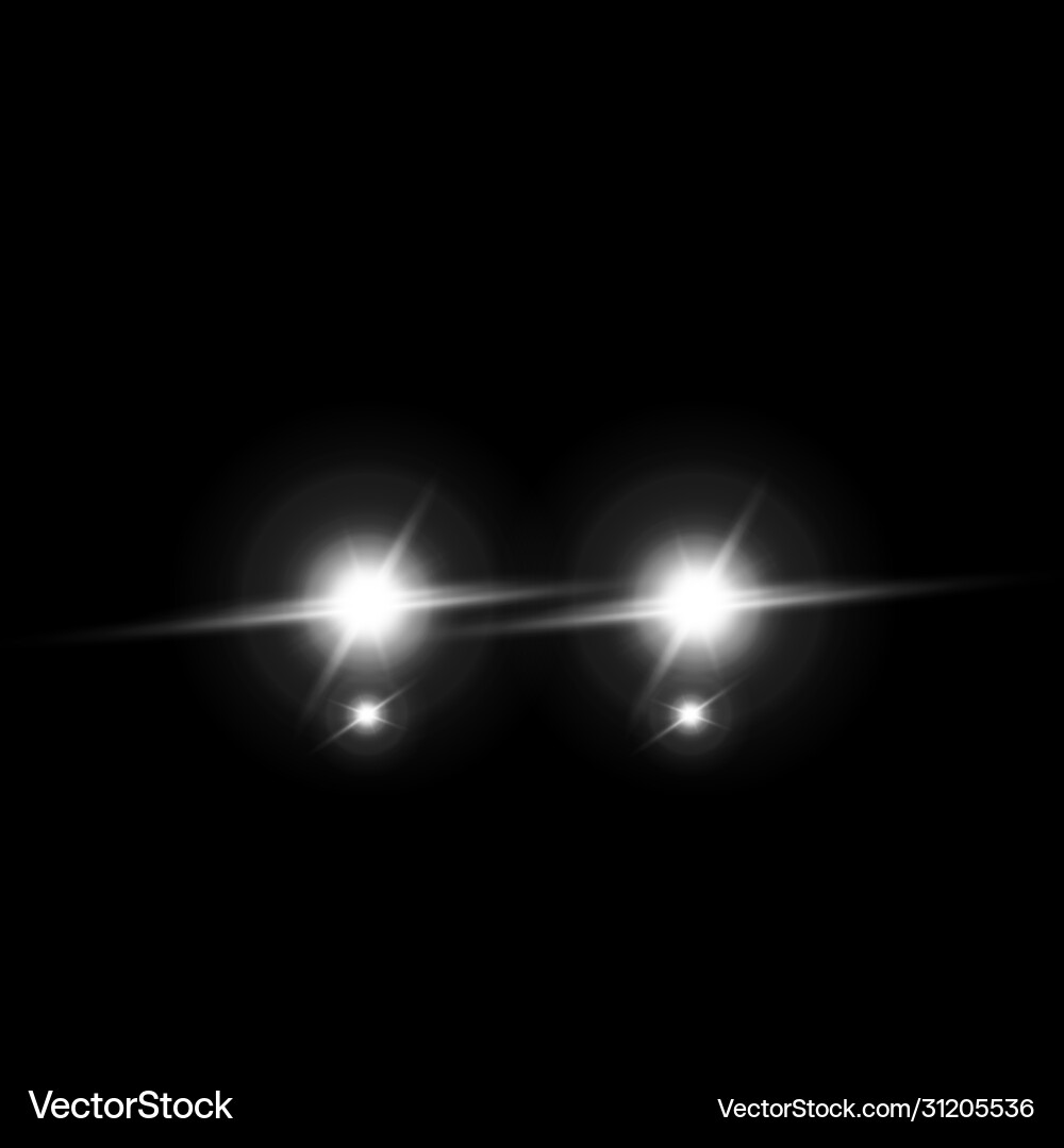 Vehicle headlight front view beam lights Vector Image