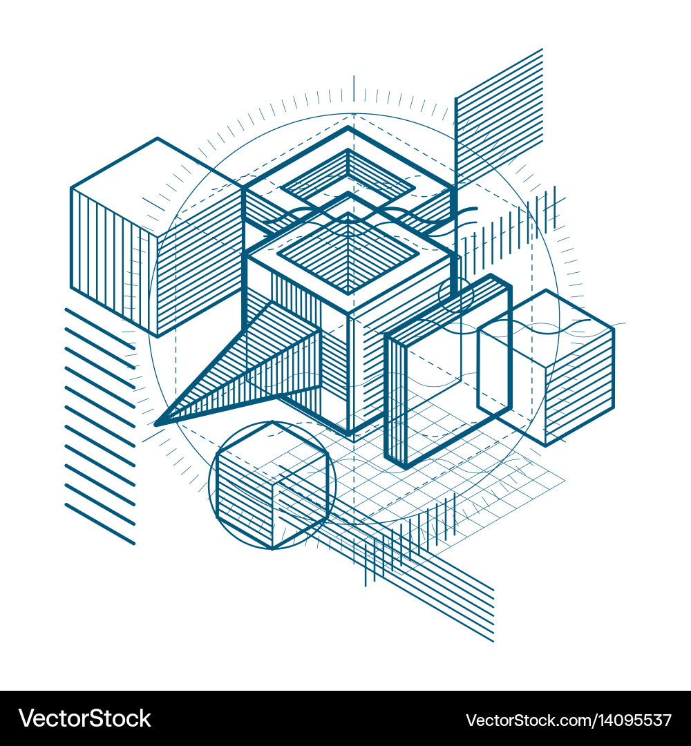 Abstract isometrics background 3d layout Vector Image