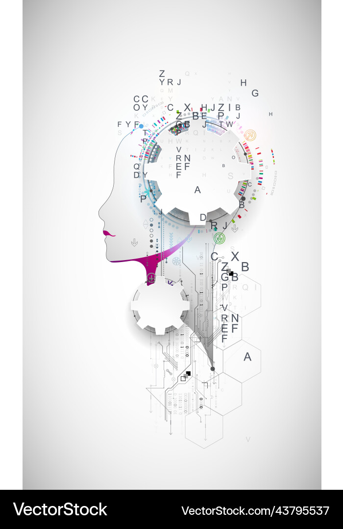 Artificial intelligence technical background vector image