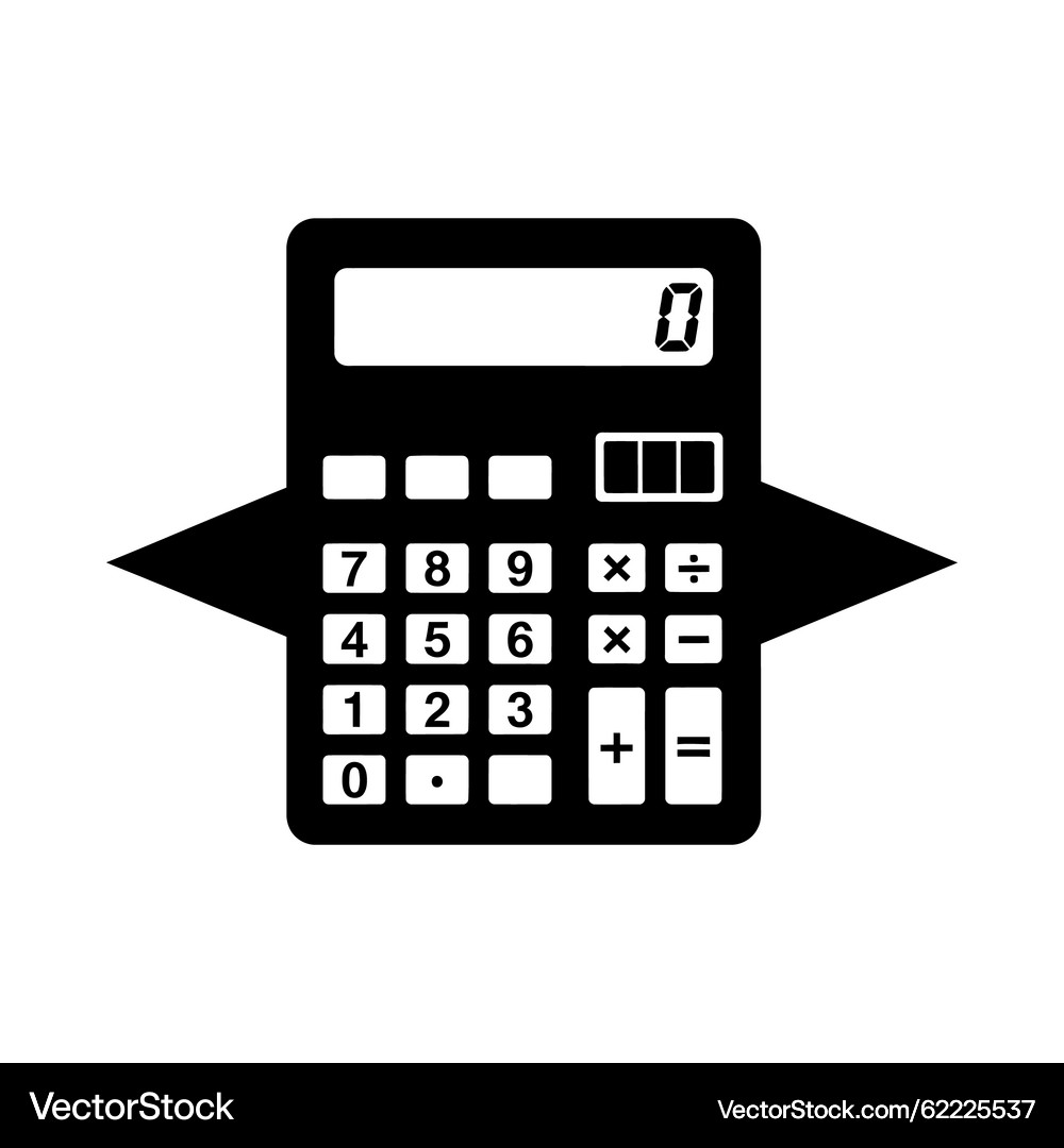 Black and White Calculator Icon – Royalty-Free Vector | VectorStock