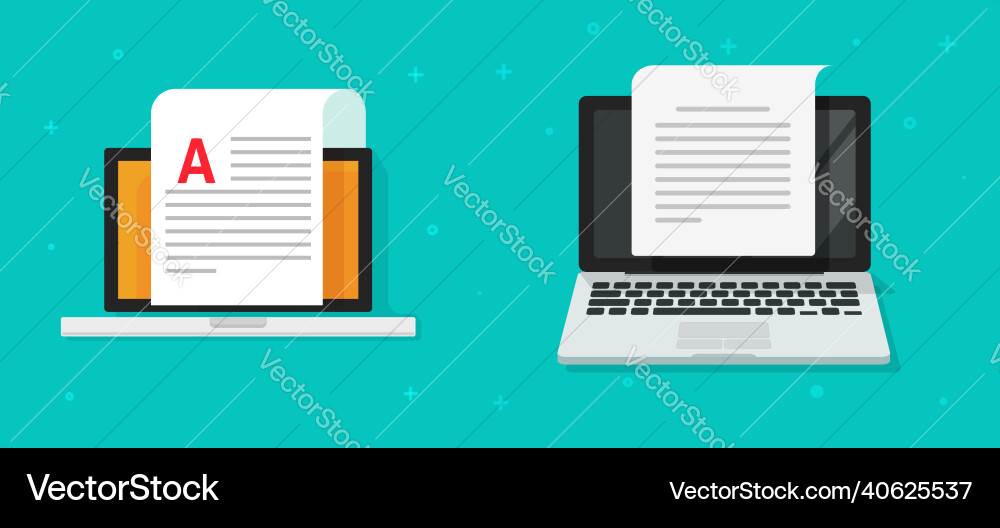 Blog text article document on computer screen vector image