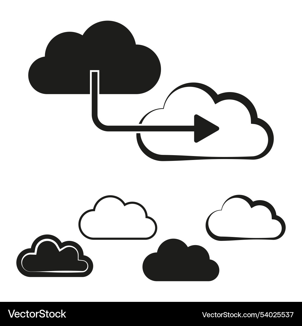 Clouds with arrow cloud computing concept data vector image
