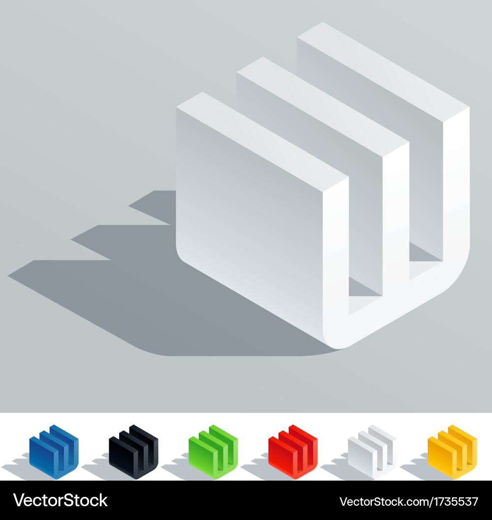 Cube styled monospace characters Vector Image