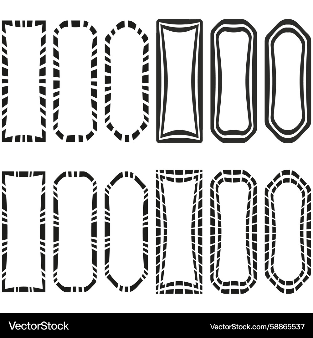 Dotted border frames dashed rectangle shapes Dotted border frames dashed rectangle shapes Vector Image