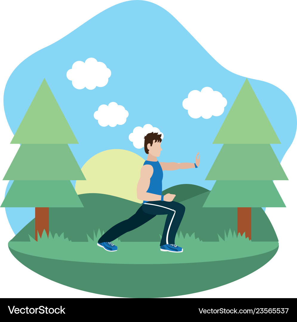 Fit man doing exercise Vector Image