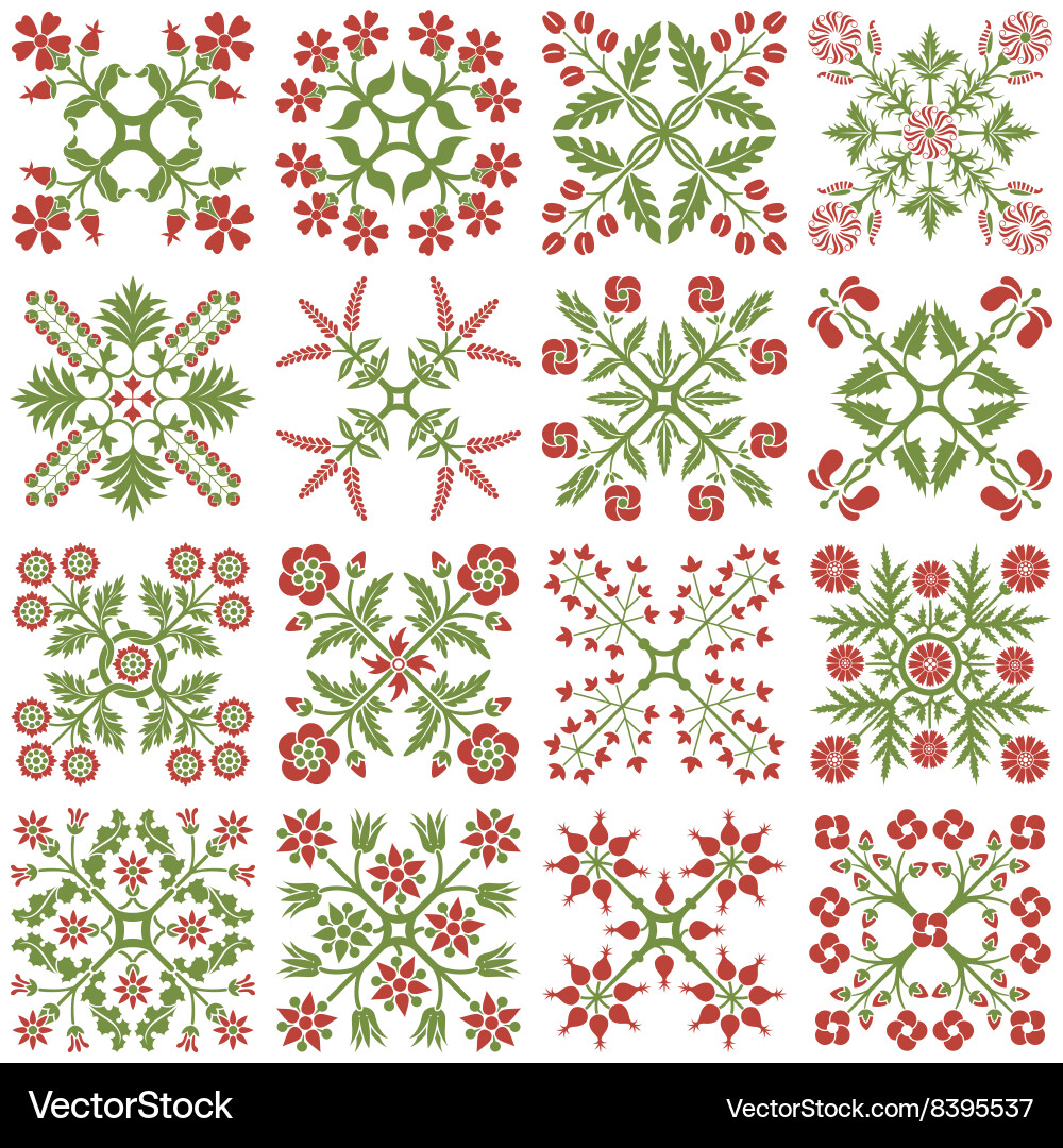 Floral style design elements Vector Image