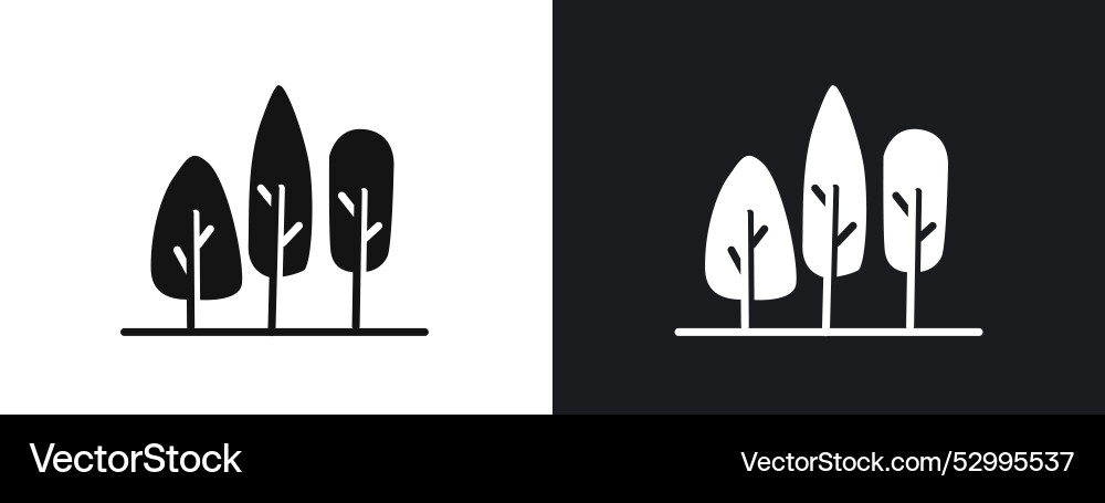 Forest icon linear graphics set in black Vector Image