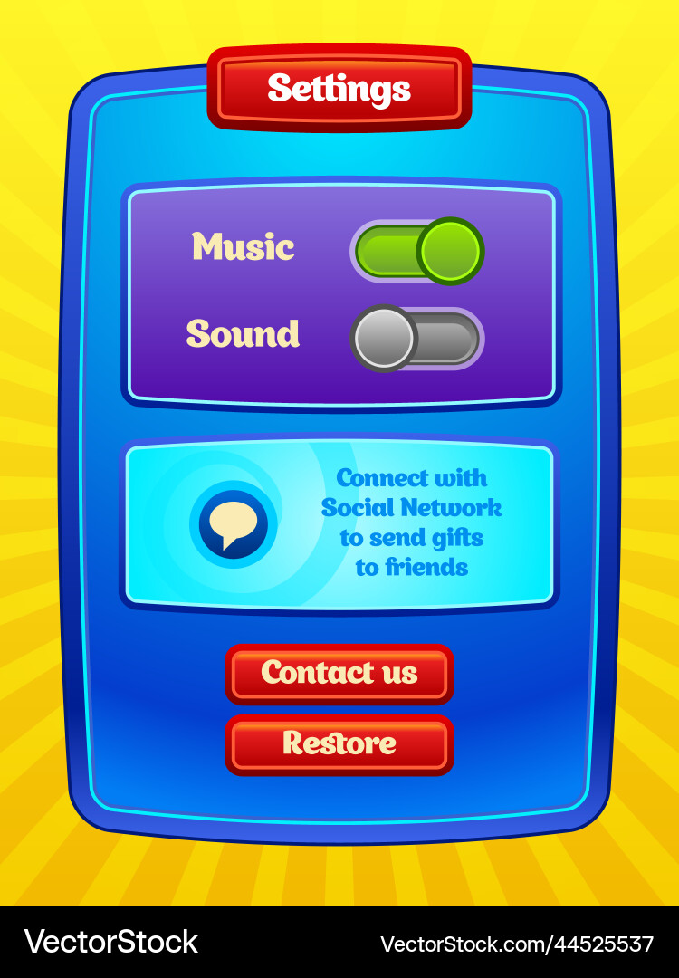 Game ui Vector Image