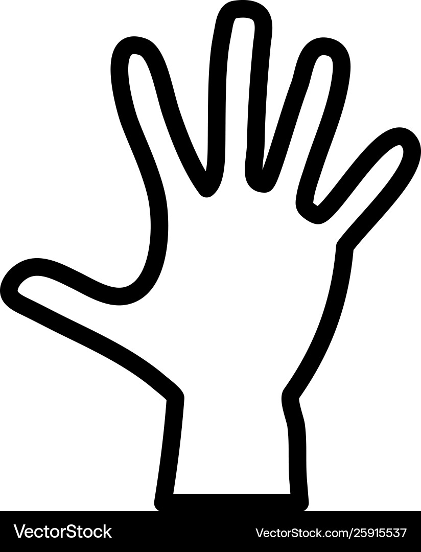 Hand line icon in flat style for app ui websites Hand line icon in flat style for app ui websites Vector Image