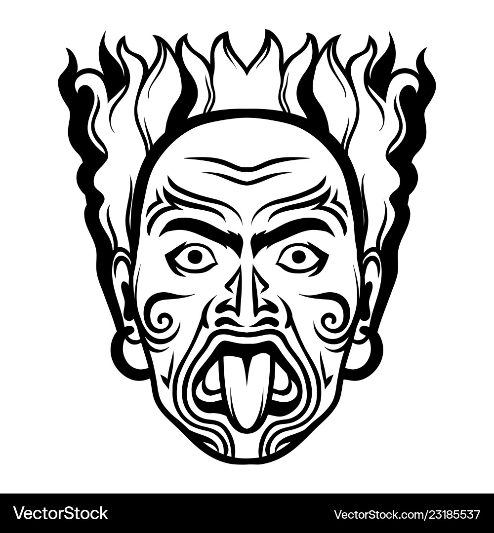 Maori Traditional Mask - Polynesian Art – Royalty-Free Vector | VectorStock, image size:1000x1080