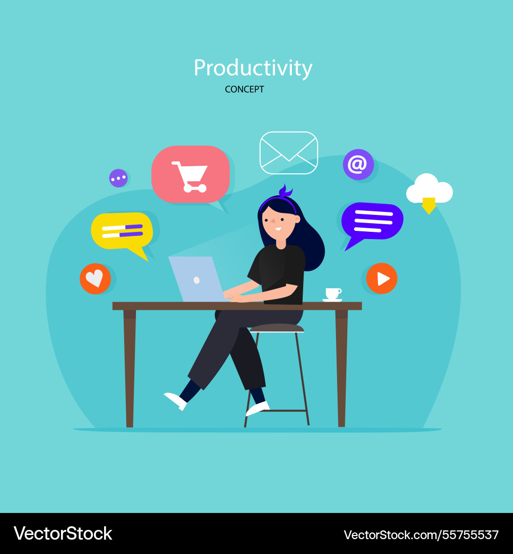 Modern productivity concept with flat design Vector Image