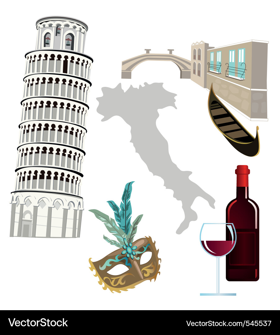 Pisa Leaning Tower Italy Vector Image