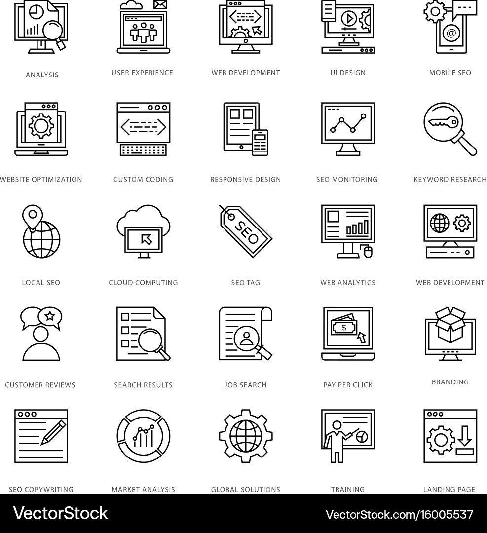 Web Development Icons - Tech Toolkit Vector Image