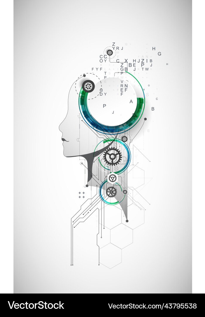 Artificial intelligence technical background Vector Image