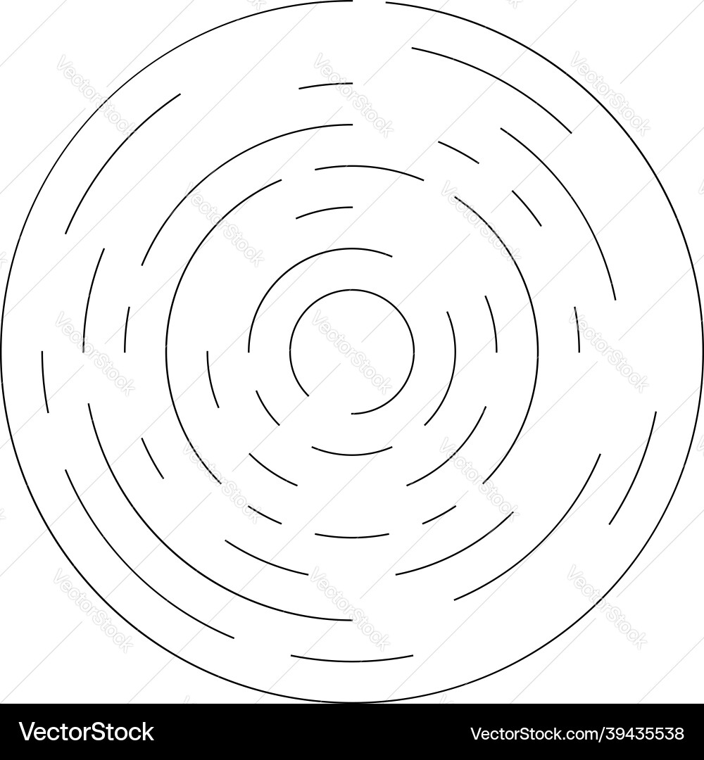 Circular concentric segmented circles rings Vector Image