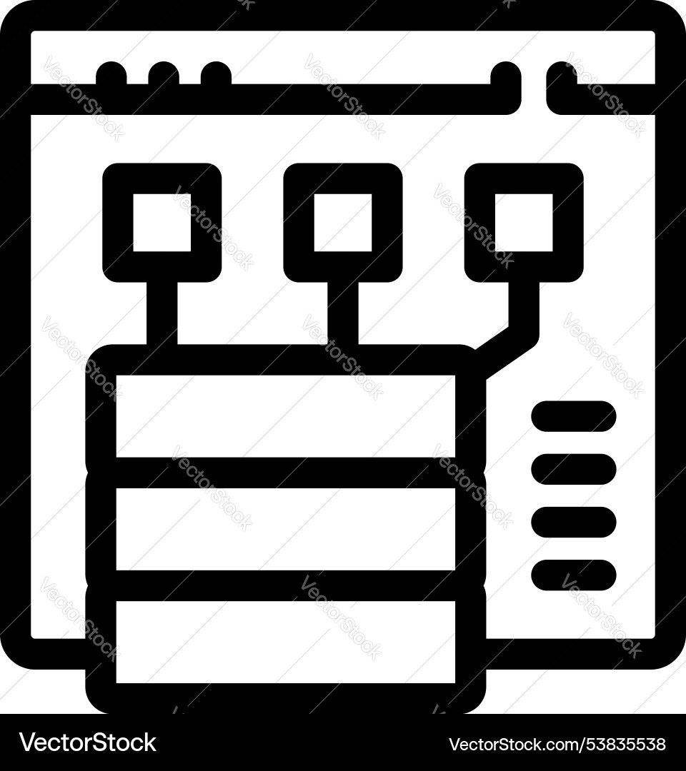 Data server connecting to website interface Data server connecting to website interface vector image