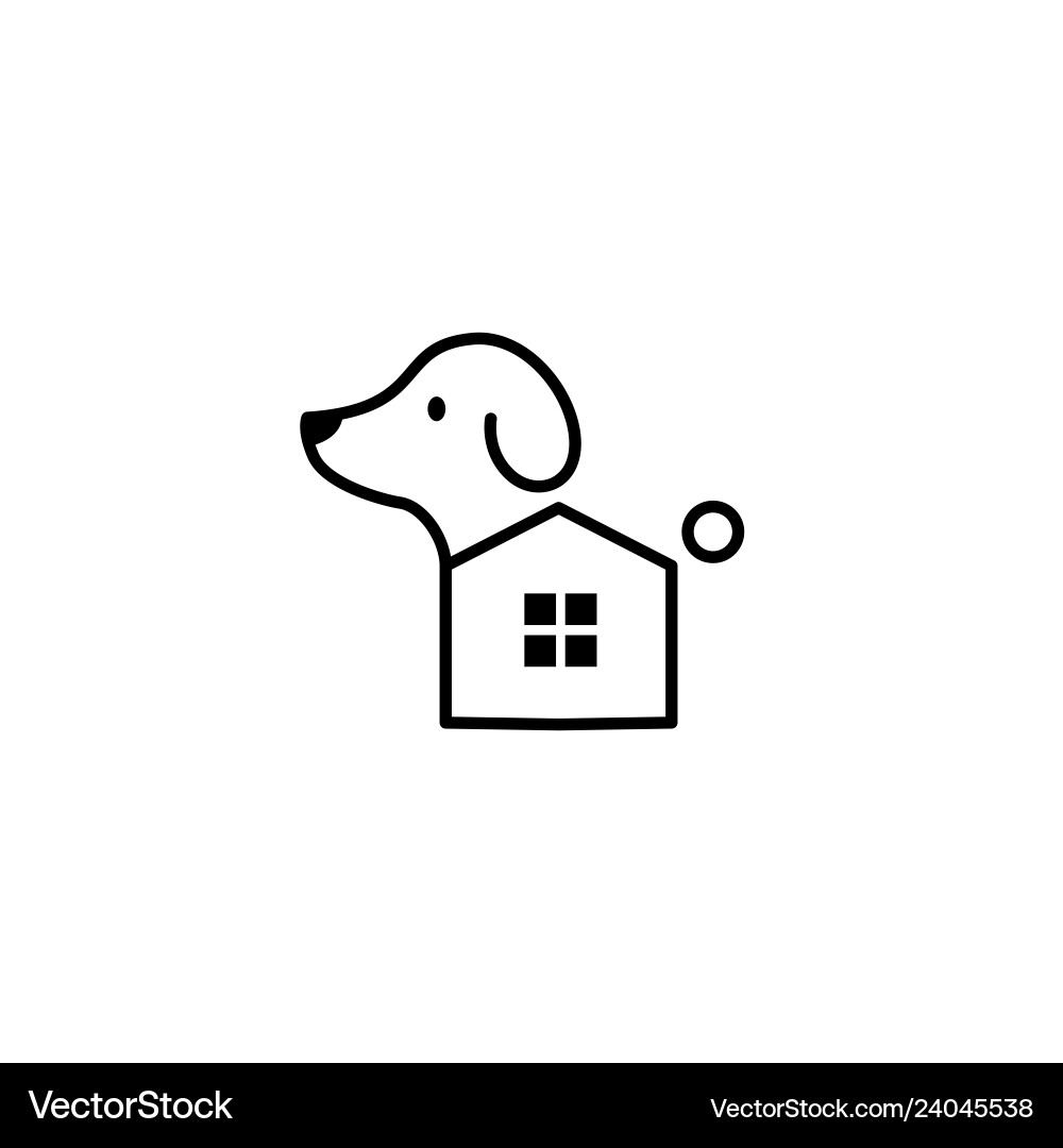 Dog house pet home logo icon vector image