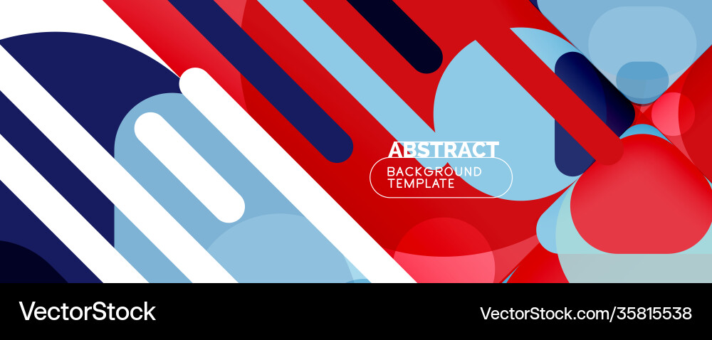 Flat geometric round shapes and dynamic lines Vector Image