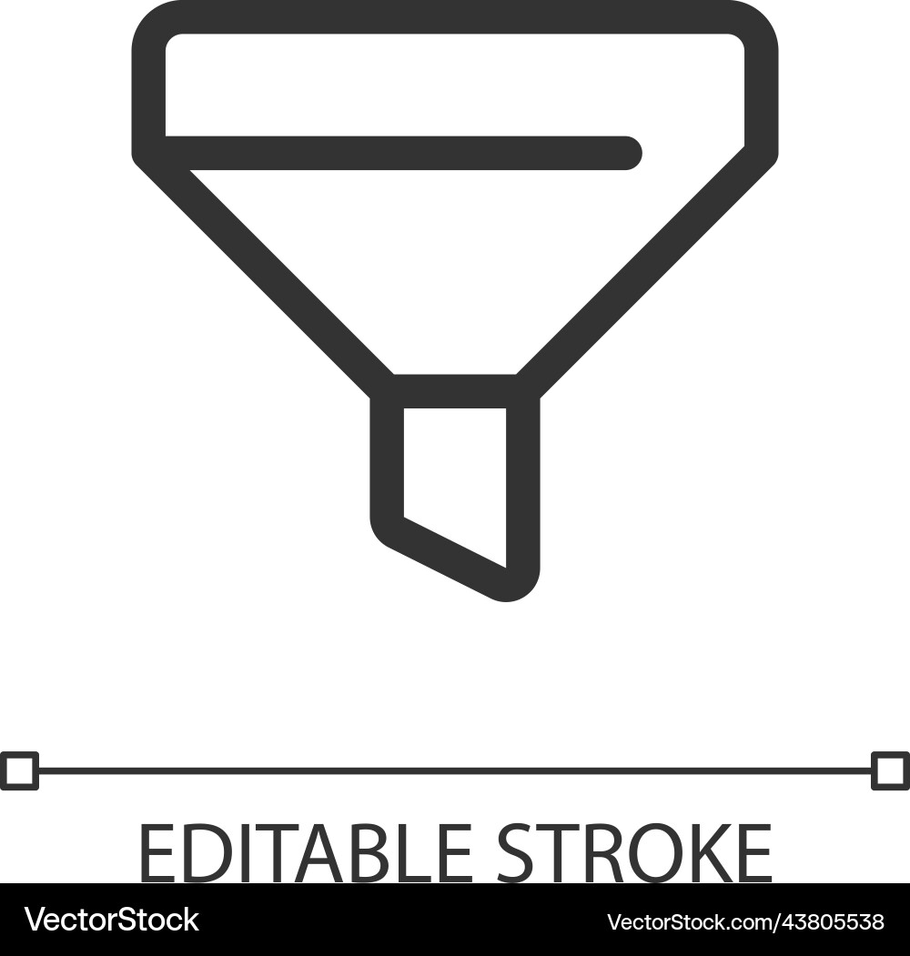 Funnel Pixel perfekte lineare ui-Symbol Vektorbild